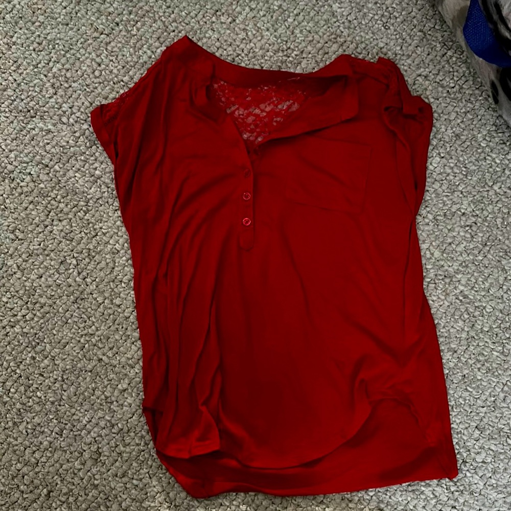 Warn once lovely short sleeve t shirt lace shoulder part